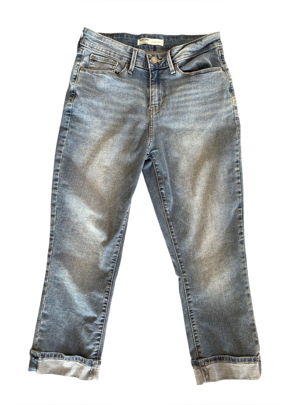 Signature by Levi's Midrise Capri Blue Medium Wash Jeans Size 6‎